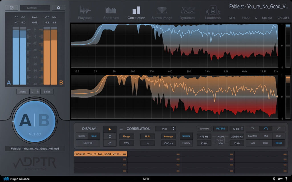 混音和母带处理插件 Plugin Alliance ADPTR MetricAB v1.4.0 WiN R2R-YU158-音频制作系统办公资源