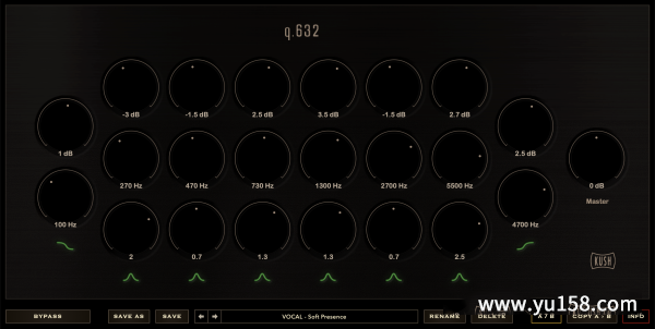 母带均衡器插件 Kush Audio Q 632 v1.0.1 WIN-YU158-音频制作系统办公资源