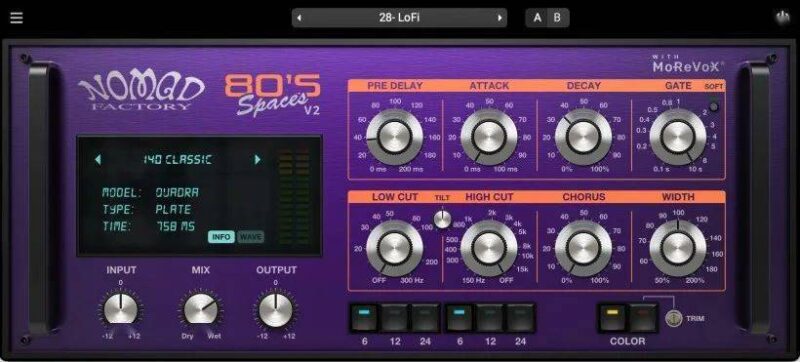 80年代氛围混响插件 Nomad Factory 80s Spaces v2.2.0 WiN-YU158-音频制作系统办公资源