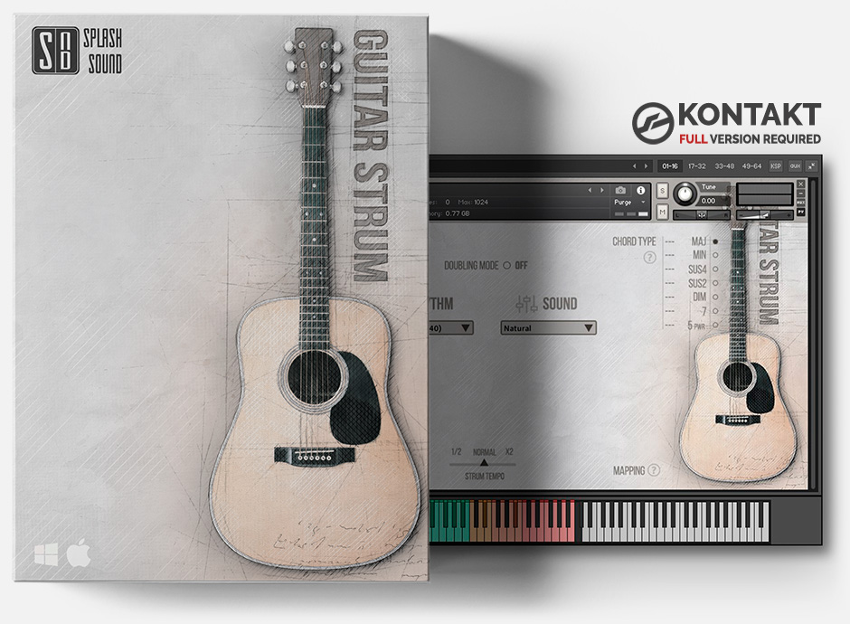 扫弦吉他音色库 Splash Sound Guitar Strum KONTAKT-YU158-音频制作系统办公资源