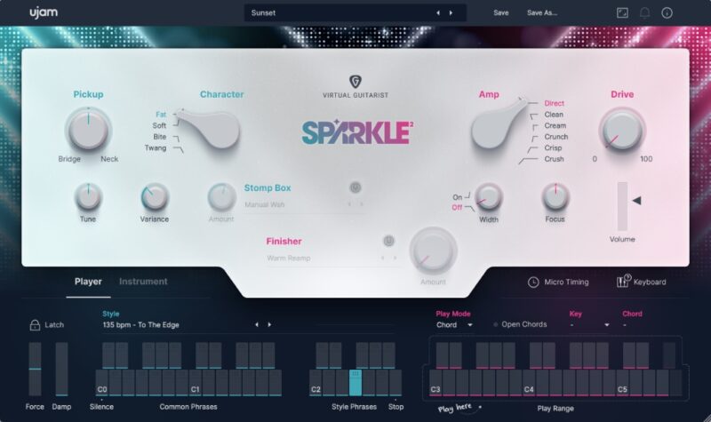 虚拟电吉他手二代 UJAM Virtual Guitarists SPARKLE2 v2.1.0 WIN-YU158-音频制作系统办公资源