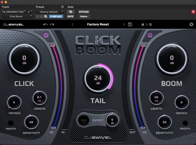 瞬态低音整形插件 DJ Swivel Click Boom v1.0.0 WIN/Mac-YU158-音频制作系统办公资源