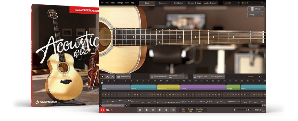 原声贝斯音色 Toontrack Acoustic EBX WIN/MAC-YU158-音频制作系统办公资源