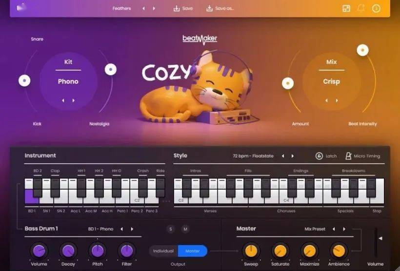 Lofi嘻哈鼓点 UJAM Beatmaker COZY v2.2.1 WIN（R2R版）-YU158-音频制作系统办公资源