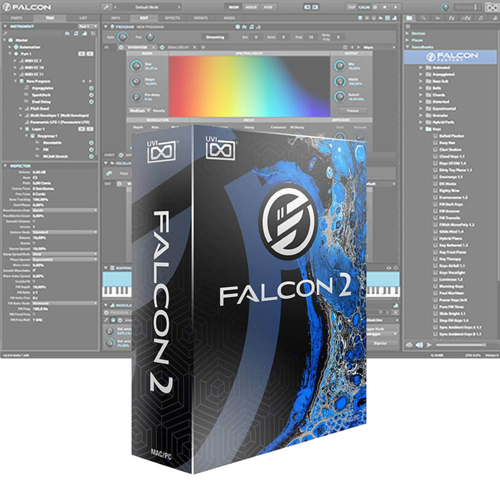猎鹰新版 UVI Falcon v2.8.6 WIN Factory Library v2.8.1（原厂音色库）-YU158-音频制作系统办公资源