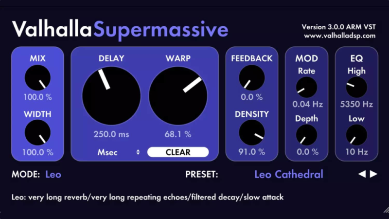 超凡混响效果器 Valhalla DSP Valhalla Supermassive v3.0.0 WIN/MAC-YU158-音频制作系统办公资源
