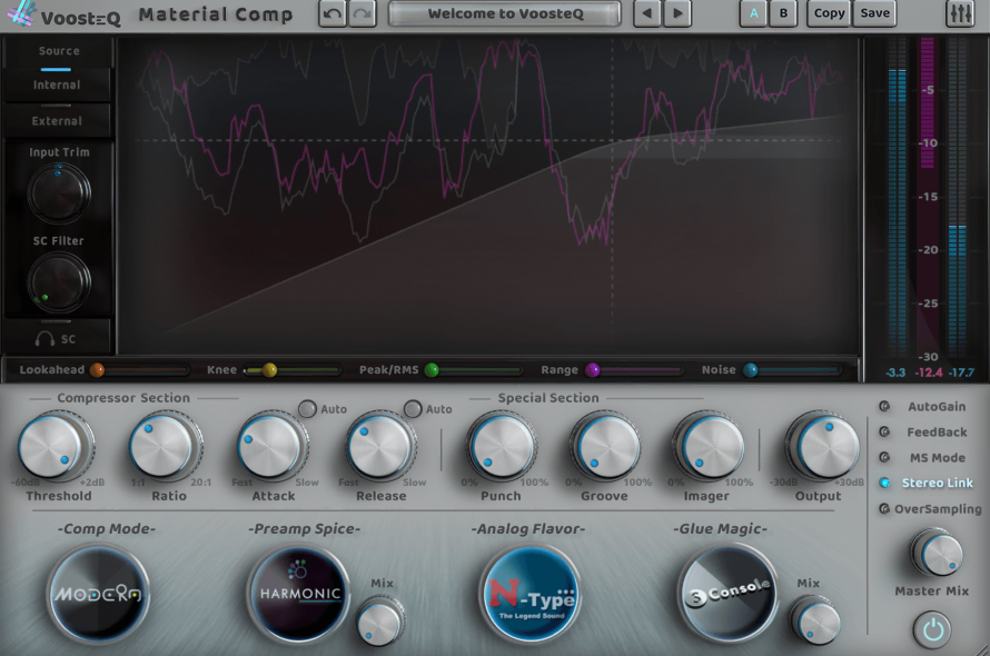 高端压缩效果器 VoosteQ Material Comp v1.7.9 WiN-YU158-音频制作系统办公资源