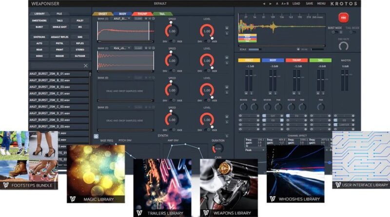 影视武器音效插件 Krotos Weaponiser Fully Loaded v1.5.0 WIN(含7G声音库)-YU158-音频制作系统办公资源