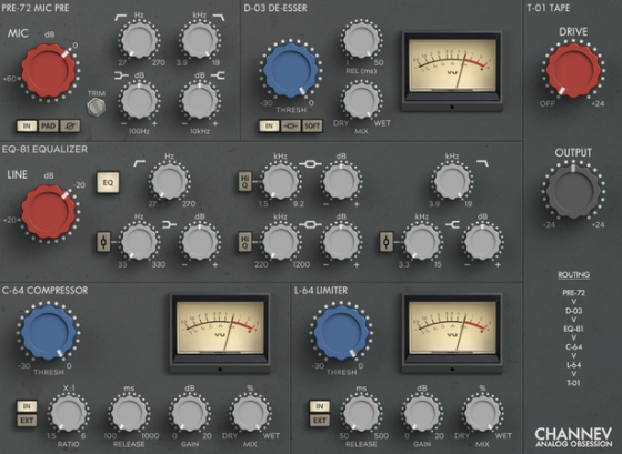 终极通道条插件 Analog Obsession CHANNEV v1.0-YU158-音频制作系统办公资源