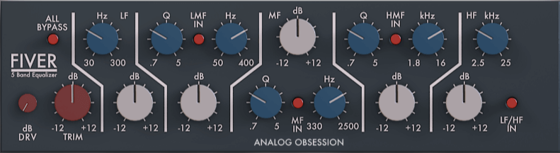 模拟五段均衡插件 Analog Obsession FIVER v3.1 WIN-YU158-音频制作系统办公资源