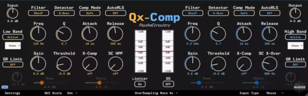 动态均衡器压缩器 Psycho Circuitry Qx-Comp (Dynamic EQ-Compressor) V1.2.1-WiN&MAC-YU158-音频制作系统办公资源