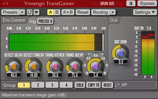 混响尾音修改插件 Voxengo TransGainer v1.14 WIN-YU158-音频制作系统办公资源