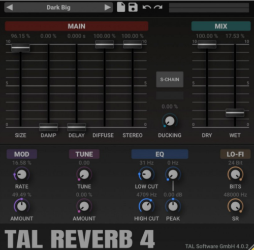 Togu Audio Line TAL-Reverb-4 V4.0.3 WiN&MAC-YU158-音频制作系统办公资源