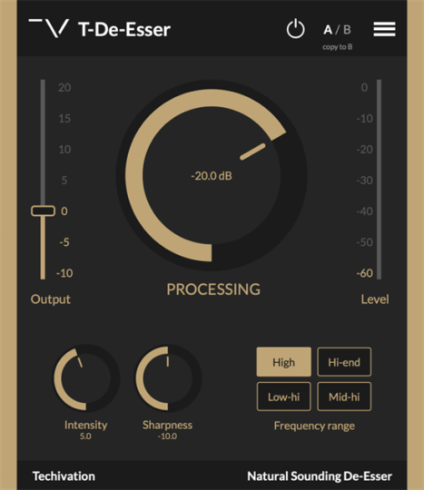 齿音消除插件 Techivation T-De-Esser v0.0.3 x64 x86 WIN-YU158-音频制作系统办公资源