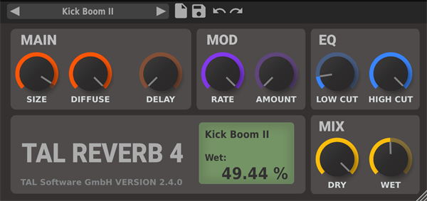 高品质板式混响 Togu Audio Line Tal-Reverb-4 v2.4.0 x64-YU158-音频制作系统办公资源