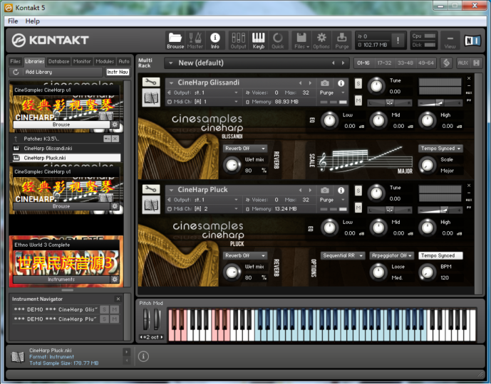 CineSamples CineHarp v1.1 经典影视竖琴软音源下载 Windows/MacOS 康泰克音色-YU158-音频制作系统办公资源
