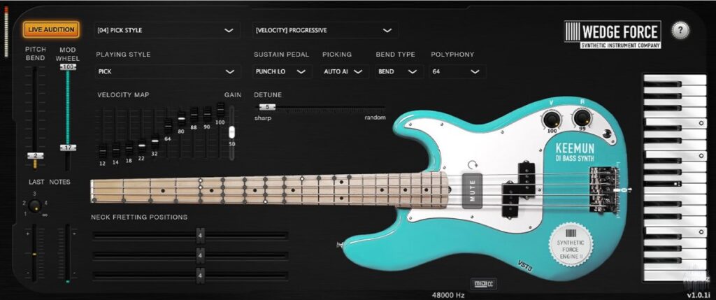 贝斯音源WEDGE FORCE Keemun v1.0.2 WIN-YU158-音频制作系统办公资源