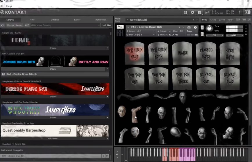 Zombie Drum Bits僵尸鼓音源 康泰克音色-YU158-音频制作系统办公资源