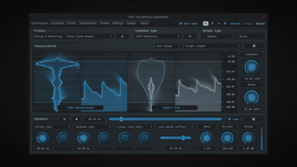 现代音量度量动态优化工具 APU Dynamics Optimizer 3.2.7 WIN-YU158-音频制作系统办公资源