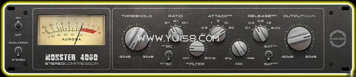 控制台压缩器插件 Aurora DSP Monster 4000 v1.0.0 WiN-YU158-音频制作系统办公资源