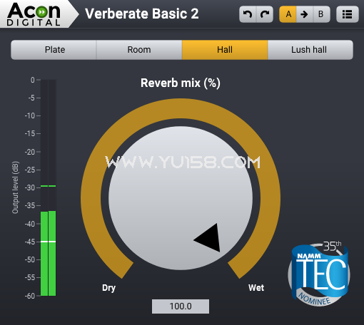 混响效果器插件 Acon Digital Verberate Basic v2.2.1 WiN-YU158-音频制作系统办公资源