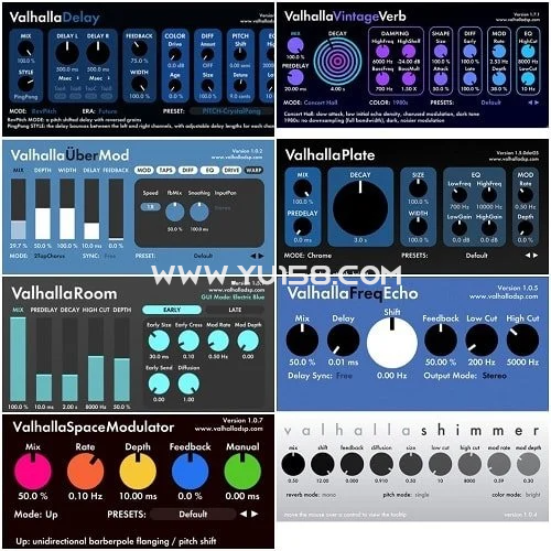 经典和现代延迟混响插件 ValhallaDSP Bundle 2025.5 WiN-YU158-音频制作系统办公资源