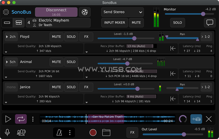 SonoBus 插件无损录音棚音质远程监听软件 WiN/Mac-YU158-音频制作系统办公资源