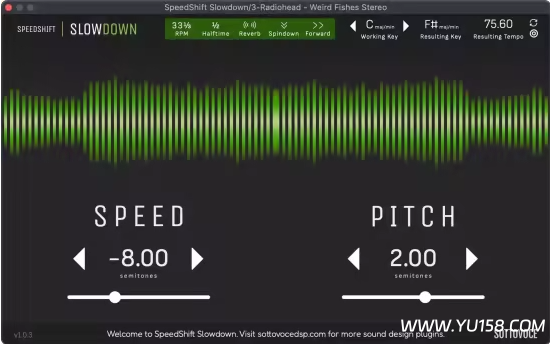 SottovoceDSP SpeedShift Slowdown v2.0.1 WiN-YU158-音频制作系统办公资源