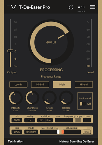 T-De-Esser Pro v1.1.8 一键安装版 WiN-BY168-音频制作办公资源分享