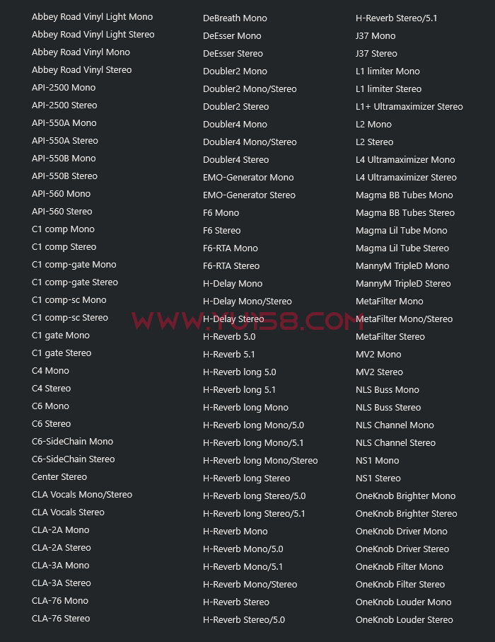 图片[3]-免费下载 调音师调试常用插件包64位VST3 一键安装效果器900M WiN 支持定制-YU158-音频制作系统办公资源