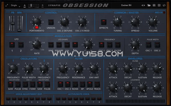 复古合成器 Synapse Audio Obsession v1.2.4 WiN-YU158-音频制作系统办公资源