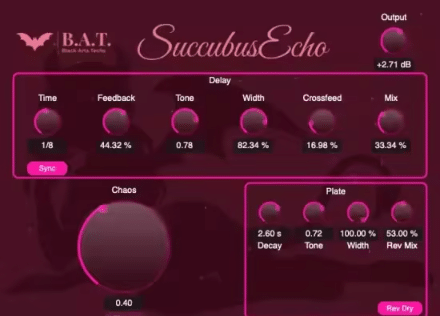 复古延迟插件 Black Arts Techs Succubus Echo v1.0.0 Incl Keygen-R2R WiN/Mac-YU158-音频制作系统办公资源