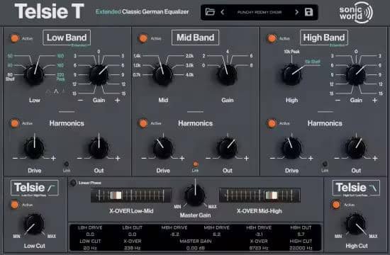 三段均衡器插件 SonicWorld Plugins Telsie T v1.0.0