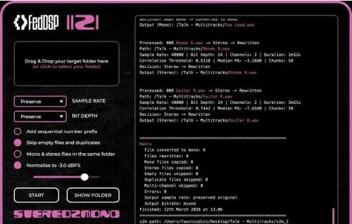 fedDSP Stereo2Mono v1.0.5 Patched+License MacOS-YU158-音频制作系统办公资源