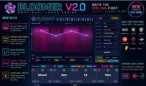 The Freequency BLOOMER v2 Emotional MIDI Chord Engine WiN/MAC-YU158-音频制作系统办公资源