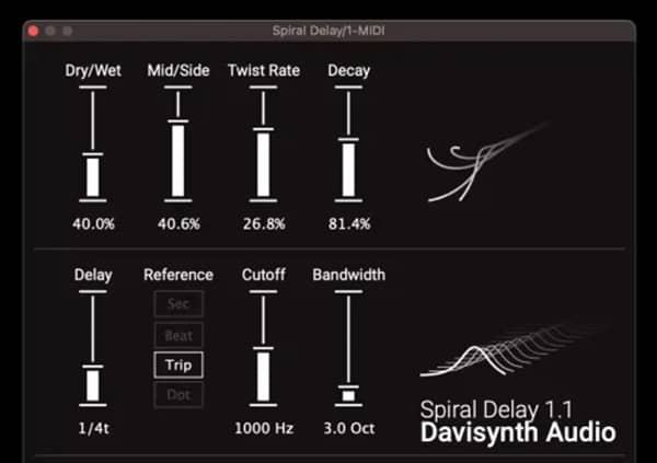 Davisynth Spiral Delay v1.1 VST3 AU WiN/MAC-YU158-音频制作系统办公资源